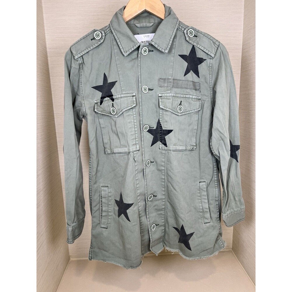 PISTOLA CAMILO MILITARY JACKET ROYAL HONOR S Green Stars Pockets Shirt Anthro